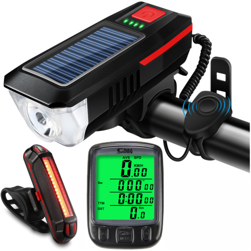 Lanterna Bike 500lm Buzina Wk73+ Led + Veloc 563 Luz Noturna