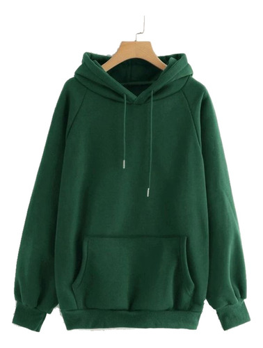 Buzo Canguro Frisado Color Hombre Mujer Algodón Liso Hoddie