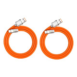 2 Pcs Cable Datos Carga Súper Rápida Usb Tipo C 120w 6a 2m