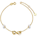 Sisgem Pulsera Infinita De Oro De 14 Quilates Para Mujer, Pu