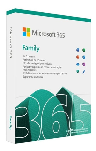 Microsoft Office 365 Family 6 Usuários Com 1tb Na Nuvem