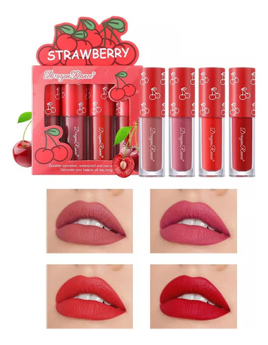 Set De 4 Mini Labiales Liquido Mate Velvet - By Dragon Ranee