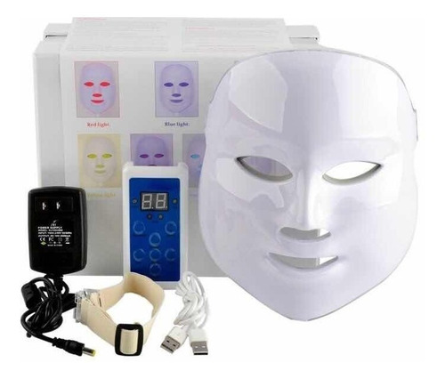 Mascara Led 7  Fotones Terapia Facial Rejuvenecimiento Cara