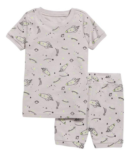 Set De Pijama Gráfica Snug-fit & Gris