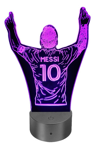 Lámpara Ilusión 3d Lionel Messi  + Control Remoto