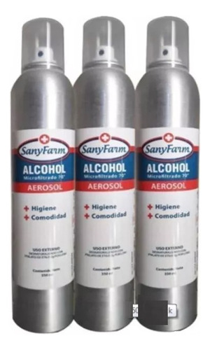 Alcohol Microfiltrado Aerosol Sanyfarm 350 Ml