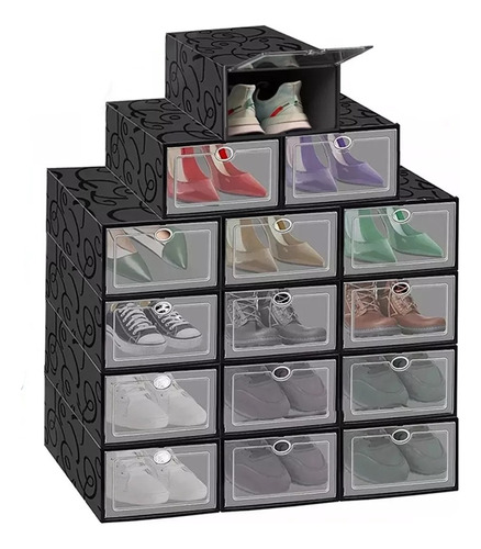 16 Piezas Cajas De Zapatos Apilables Zapatera Armario Closet