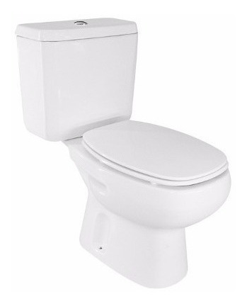 Combo Baño Inodoro Largo + Mochila Monaco Roca Blanco