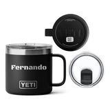 Yeti Rambler 14oz Mug Black Con Tapa Magslider - Negro