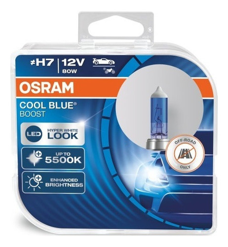 2 Ampolletas Osram H7 Cool Blue Boost 5500k Hyper White