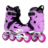 Patins Traxart Revolt Lilas Freestyle Com Base Branca - 80mm