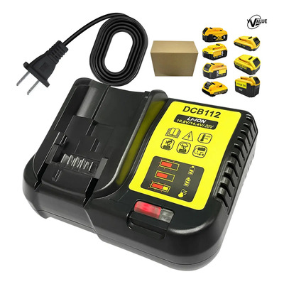 Cargador Compatible Con Baterías De Litio Originales Dewalt 18v\u002F10.8v\u002F14.4v Para Herramientas, Enchufe De Carga Rápida Dcb112, Carga Eficiente Y Rápida Vrvalue | Meses sin interés