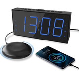 Reloj Despertador Extra Fuerte Con Agitador De Cama, Reloj D