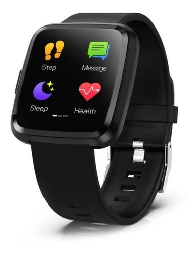 Relógio Smartwatch Preto Pulseira De Elástico Tedge