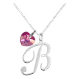 Dije Y Cadena Barbie Inicial Corazon Plata 925 Con Envio