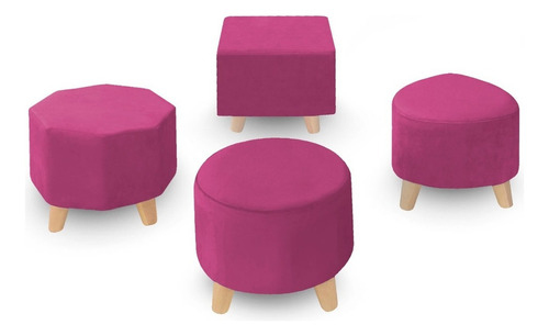 Set X 4 Puff Silla Mutliforma Sidney 4 Colores Disponibles Color Fucsia