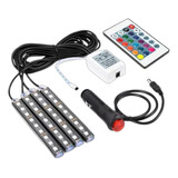 Kit De Luces Led P/interior Rgb X4 Audioritmico Con Control