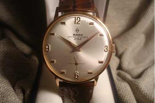 Precioso Reloj Rado Antiguo Hombre 1958 Oro Plaque 18k Joya!