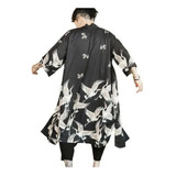 Kimono Japonés Para Hombre Yukata Outwear Bata De Baño [u]