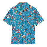 Camisa Hawaiana Unisex Azul For Nadar, Camisa De Playa De V