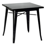 Mesa Tolix Negra Metal 80x80 Para Cafeteria O Rest