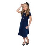 Vestidos Godê Infantil Jeans Elastano 4 6 8 10 12 Anos