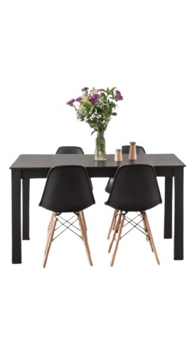 Juego De Comedor Mesa 120x80 + 4 Sillas Eames En Stock Todo!