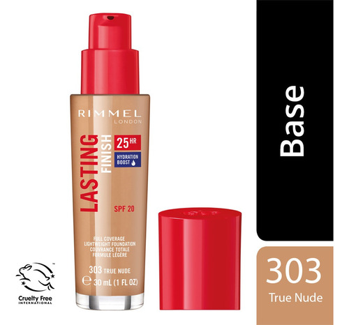 Base De Maquillaje Líquida Rimmel Lasting Finish Rimmel Lasting Finish 25hs Lasting Finish Foundation 25 Horas Tono 303 - 30ml