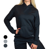 Moletom Feminino Blusa De Frio Com Capuz E Bolso Canguru