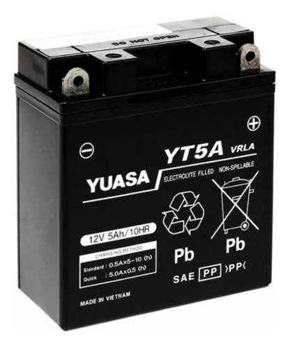Batería Moto Yuasa Yt5a (yb5l-b) Vzh