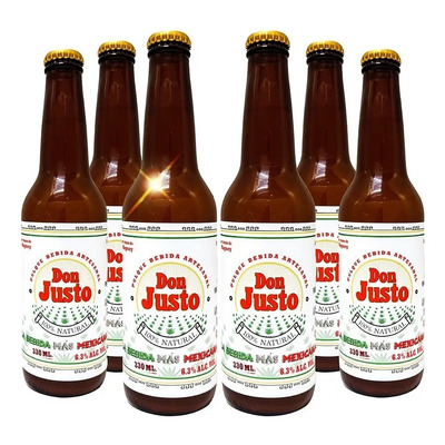 Six Pack Pulque Artesanal Don Justo 100% Natural 330ml C\u002Fu | Envío gratis