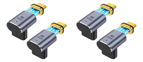 Adaptador Magnético Usb C De 4 Piezas, 40 Gbps, Adaptador Us