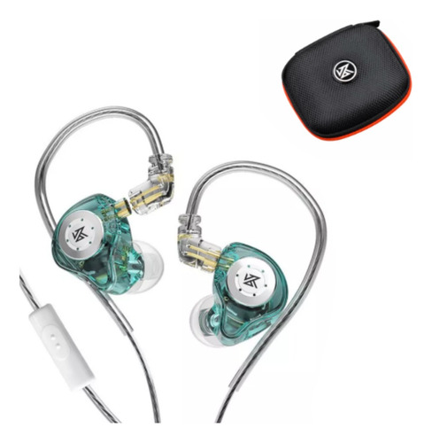 Audifonos In Ear Kz Edx Pro Con Mic Verdes + Estuche Kz Tela