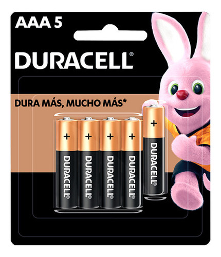 Aaa Duracell Tipo Alcalina 1.5v No Recargable 5 Piezas