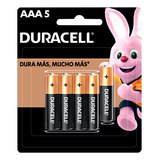 Aaa Duracell Tipo Alcalina 1.5v No Recargable 5 Piezas