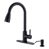 Wowow Grifo De Cocina Negro Con Dispensador De Jabon, Grifo