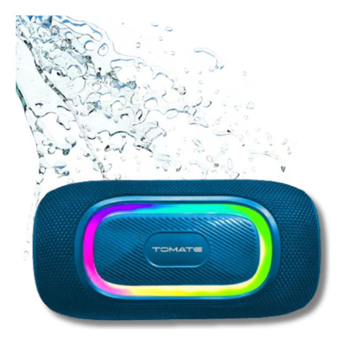 Caixa Som Portátil Bluetooth Luzes Rgb Resistente Água Azul