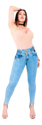 Pantalon Mezclilla Skinny Jeans Push Up Para Mujer Le Cle