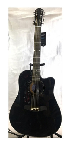 Guitarra 12 Cuerdas Negra Electroacustica Tx-1200ceq