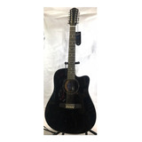 Guitarra Negra 12 Cuerdas Electroacustica Tx-1200ceq