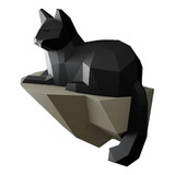 Gato Sobre Piedra - Cat On Stone Papercraft Papel Paper Pdf