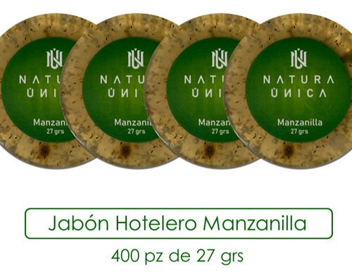 Jabón Hotelero Mayoreo Artesanal Manzanilla 400 Pz De 27gr