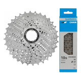 Pacha + Cadenilla Shimano Bicicleta Ruta 10v Cassette 