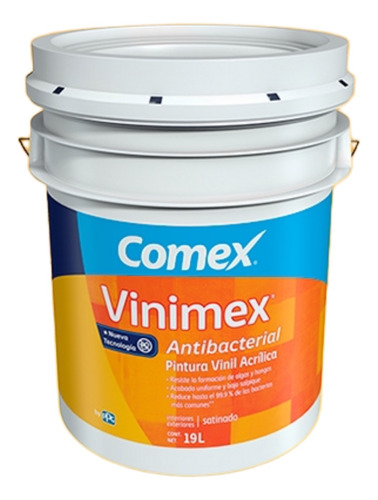 Cubeta Vinilica Premium 100% Lavable Colores  Vinimex 19lts