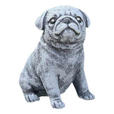 Aa Estatua De Resina De Cachorro Pug En Miniatura Para