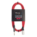 Cable Xlr Macho A Plug 6.5 Estereo 2m Rojo De Tela