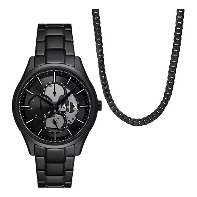 Reloj pulsera Armani Exchange AX7160SET con correa de acero inoxidable color negro | Meses sin interés