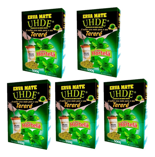 Kit 5 Ervas Mate Tereré 100% Natural 500g Uhde Todos Sabores