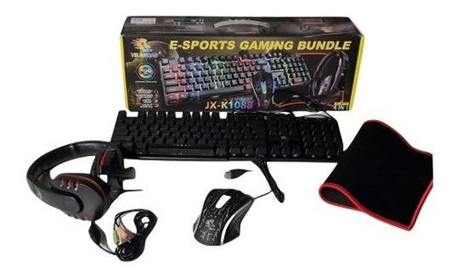 Pack Teclado + Mouse + Audifono + Padmouse  Gamer Led 