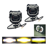 Faros Auxiliares Led Lupa 80w Doble Color Para Auto Moto 2pc